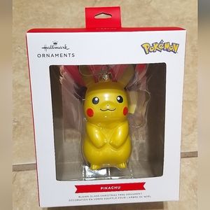 Hallmark Pokemon 4 Inch PIKACHU Blown Glass Christmas Tree Ornament